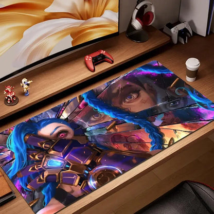 Arcane Jinx League of Legends Large Gaming Mouse Pad — Anime Desk Mat