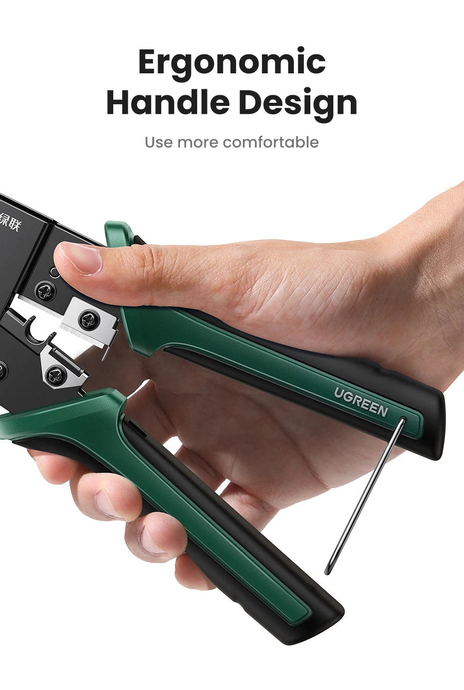 UGREEN RJ45 Crimper Tool NW136 | CAT6/7 Ethernet Cable Crimping Pliers | Cutter & Stripper | 8P/6P