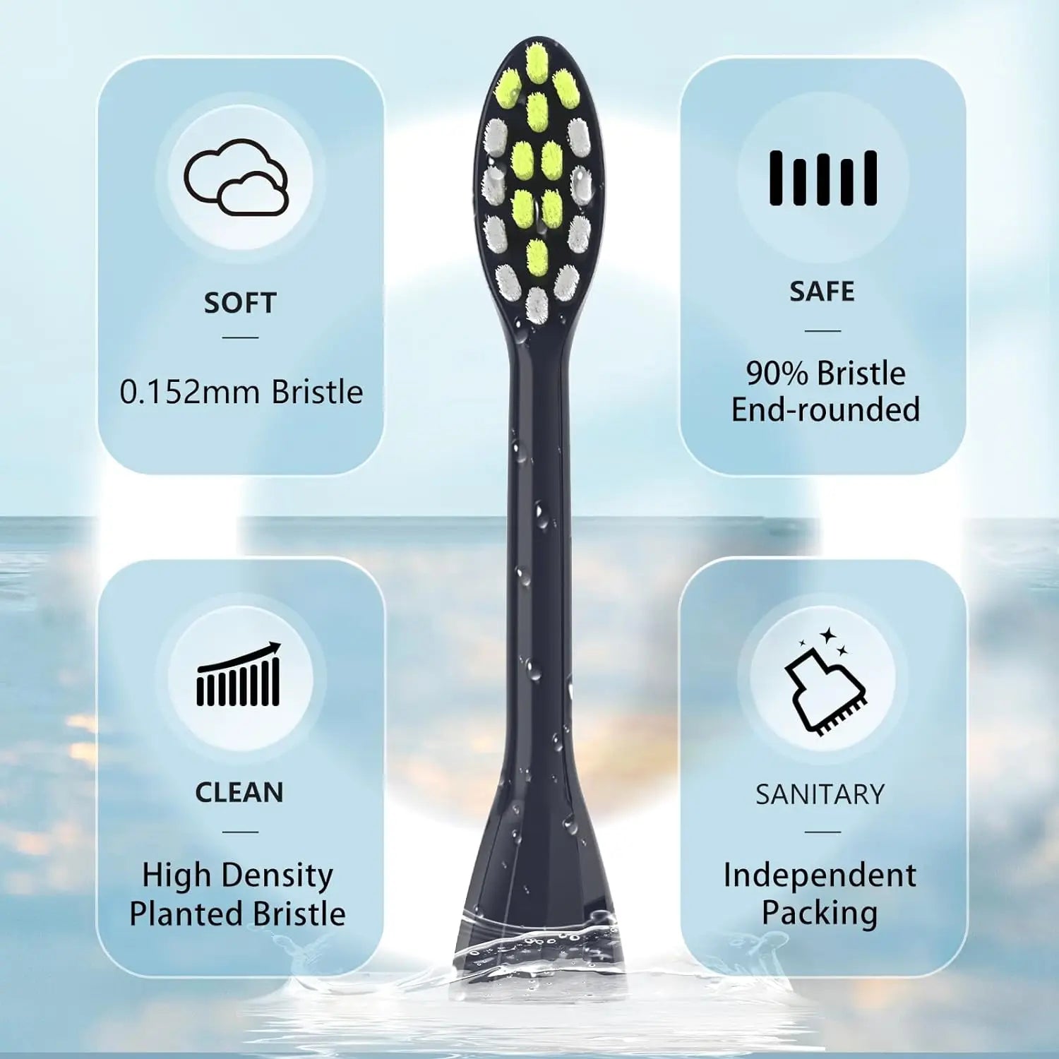 Set of R.E.D. Shopping electric toothbrush replacement heads with soft bristles for adults, in 4, 6, or 8 pack.