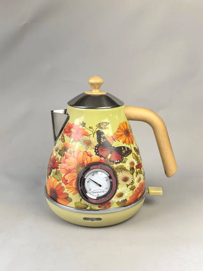 Dobleuno Retro Electric Kettle 1.7L – Thermometer, Auto Shut-Off, 304 Steel