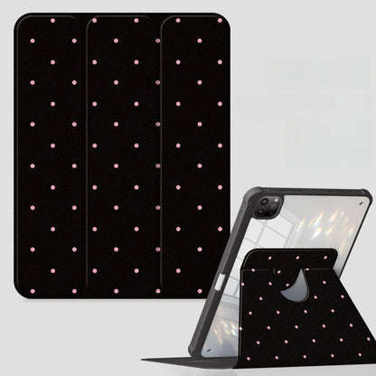Pink Polka Dots Rotating Stand iPad Case – Pro 11"/13" M4, Air M2, 10th Gen