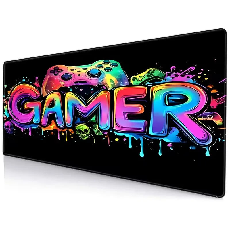 XXL Neon Glow-in-the-Dark Gaming Mouse Pad – Non-Slip Rubber Desk Mat
