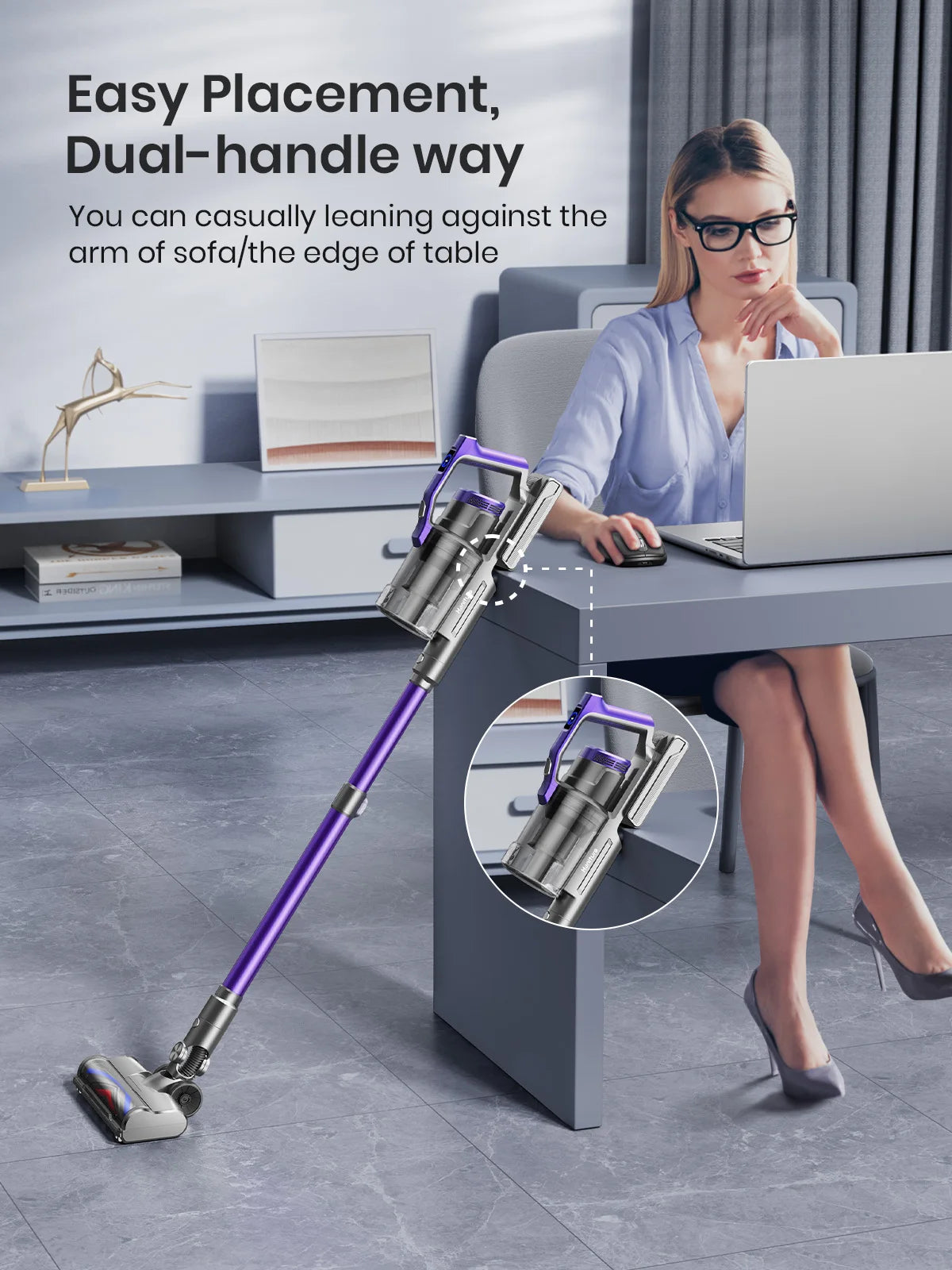 Honiture S14 Cordless Vacuum Cleaner 450W – 60 Min Runtime, Removable Battery, Pet Hair