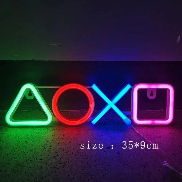 Game Neon Sign Light – USB Powered LED Wall Décor for Gaming Room