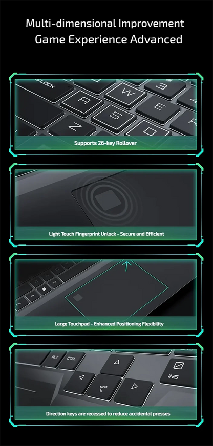 Gaming Laptop 16" — Intel i9-12900H, RTX 4060 8G, Up to 64GB DDR5, 4TB SSD, WiFi 6, Windows 11