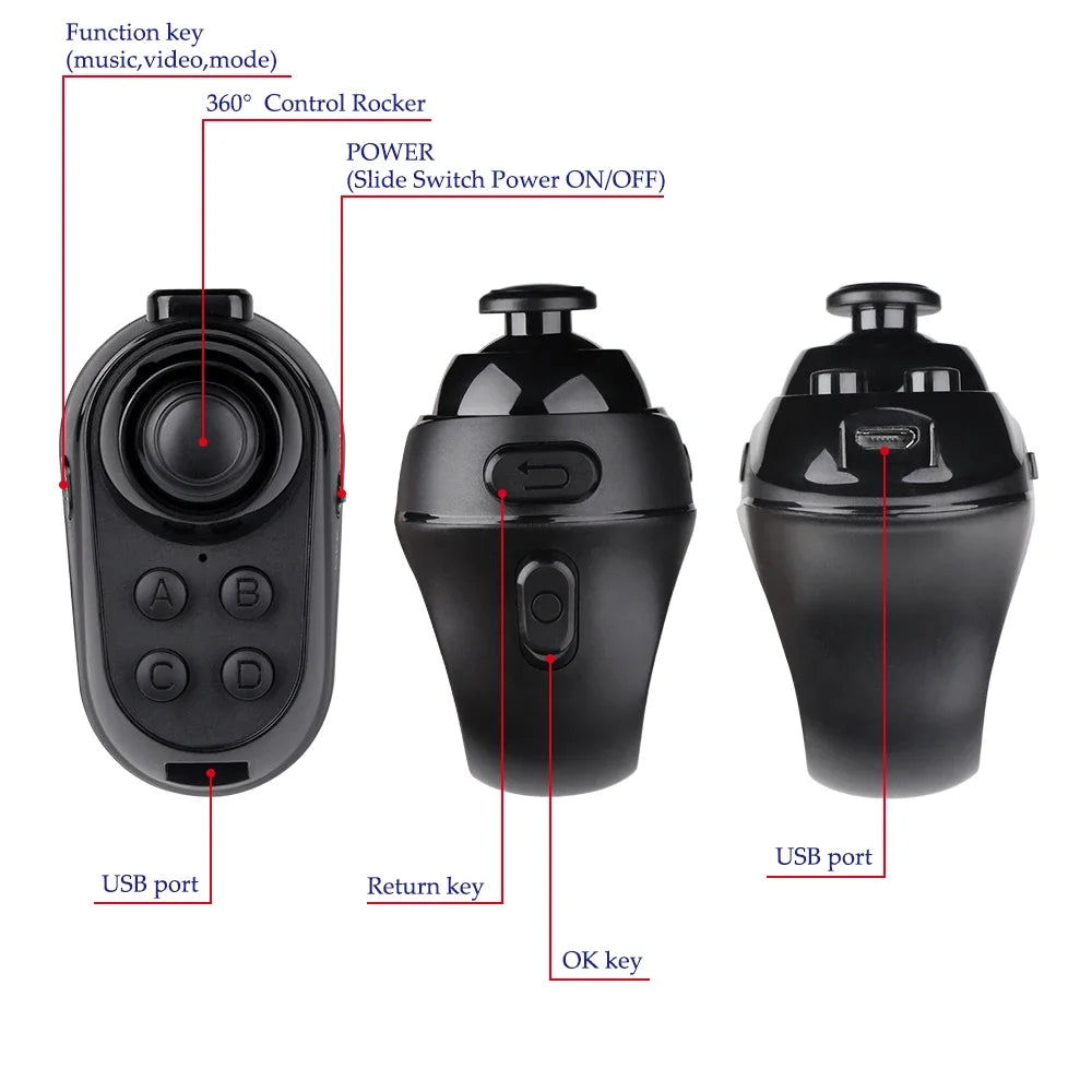 Bluetooth Wireless Finger Gaming Mouse – Mini, Rechargeable, 1000 DPI, for Tablet, Phone & PC