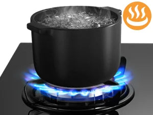 TopStrong 60cm 4-Burner Built-In Gas Hob – Black Tempered Glass, 8060W Dual Fuel