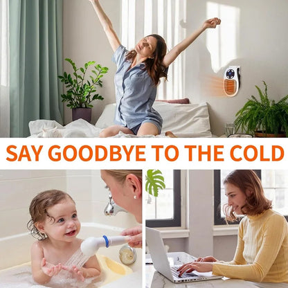 Eco Plug-In Electric Wall Heater — Energy Efficient, Low Noise, Portable Indoor Space Heater