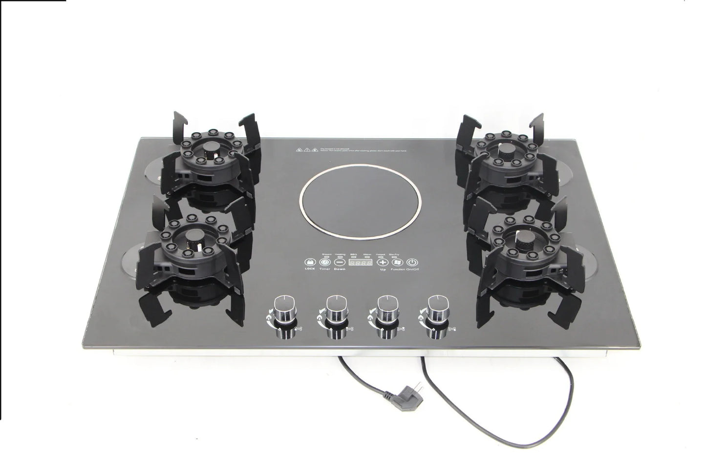 ALK 5-Burner Built-In Gas & Electric Cooktop – 36" Ceramic Glass, 220V