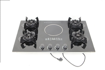 ALK 5-Burner Built-In Gas & Electric Cooktop – 36" Ceramic Glass, 220V