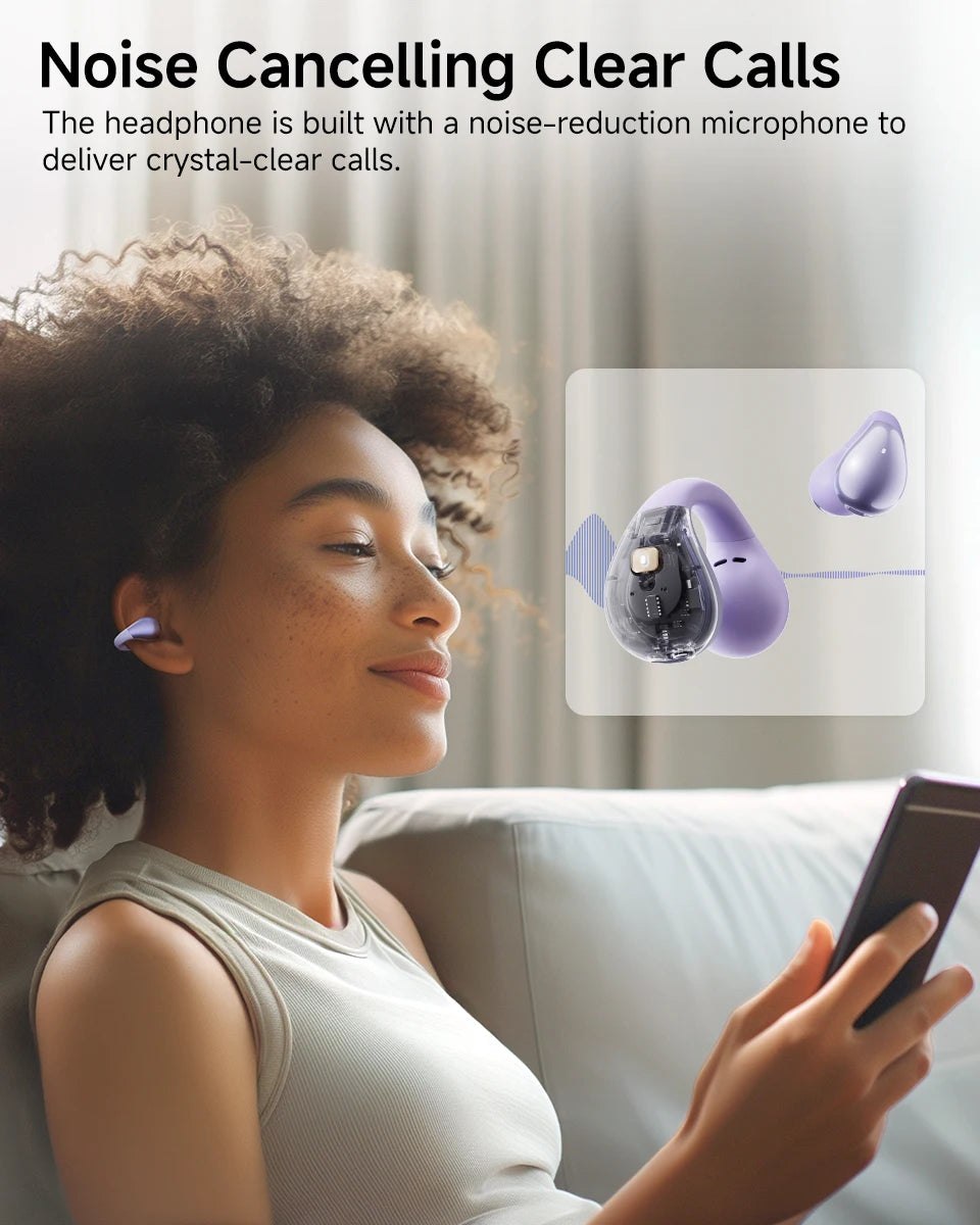 QCY Crossky C30 Ear Clip Bluetooth 5.4 Earphones – Open Ear Sports TWS, Dual-Connection