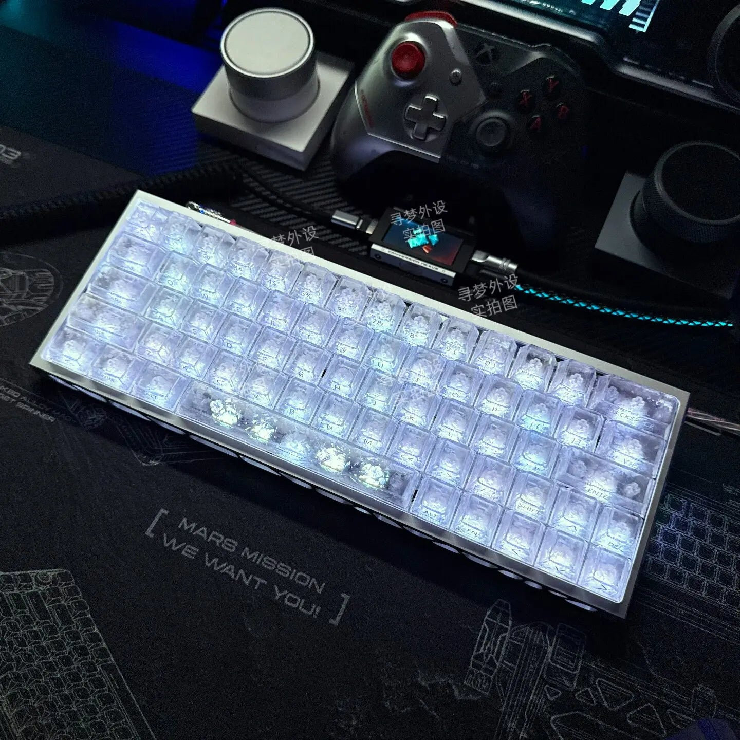 ICECARBON BLACKCARBON Forged Carbon Keycaps | Cherry Profile | Semi-Frosted | Side-Laser Engraved | 120 Keys