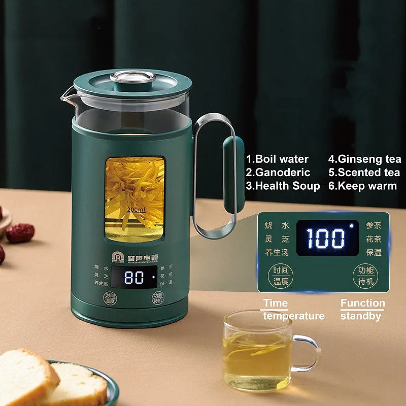 600ml Smart Tea Maker & Electric Kettle – Portable Mini Health Pot, Auto Keep Warm, Multi-Function | 220V Travel