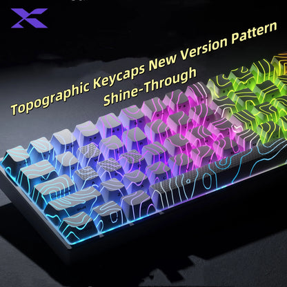 XVX Topographic Keycaps 118 Keys – OEM Profile, Shine-Through, IMD-Tech, Side Print