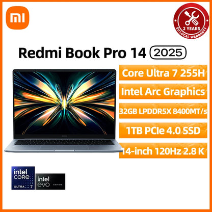 Xiaomi Redmi Book Pro 14 2025 – Intel Ultra 7/5, 32GB, 2.8K 120Hz, Arc Graphics