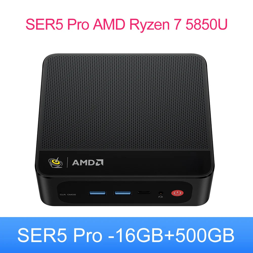 Beelink SER5 Max Mini PC – AMD Ryzen 7 6800U/7735HS, DDR5, WiFi 6, 2.5G LAN