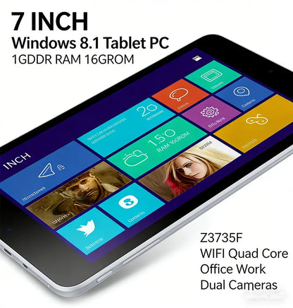 Jumper 7" Windows 8.1 Tablet – Intel Z3735f Quad Core, 1GB RAM, 16GB, WiFi, Dual Camera