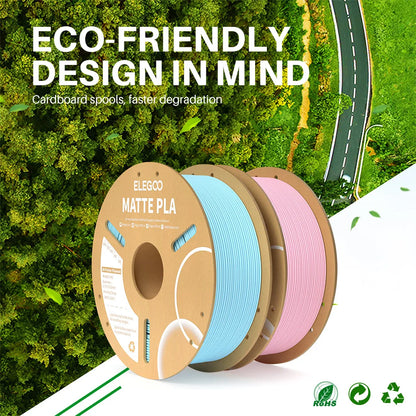 ELEGOO Matte PLA Filament 1.75mm 1KG – +/-0.02mm Accuracy, Cardboard Spool