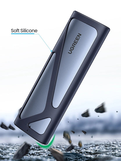 UGREEN M.2 SSD Case | NVMe & SATA Dual Protocol | USB-C 3.1 10Gbps | NVMe PCIe / NGFF SATA | External SSD Enclosure