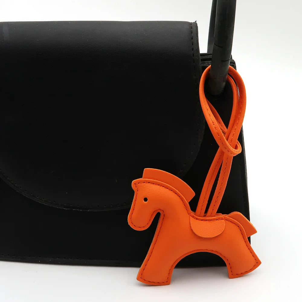 Pony Bag Charm | PU Leather Luggage & Car Pendant | Travel Accessory