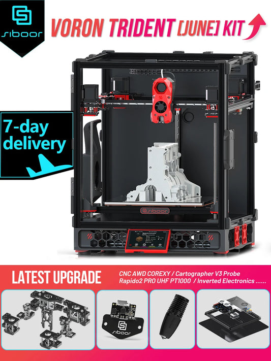 SIBOOR Voron Trident [June] CoreXY 3D Printer – CNC Metal, AWD, 300/350mm