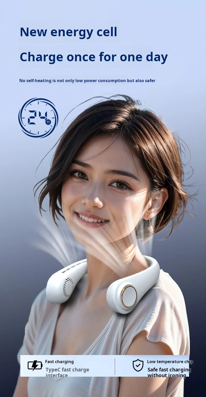 H9 Portable Neck Fan – Hands-Free Personal Cooling, Compact, Travel & Home