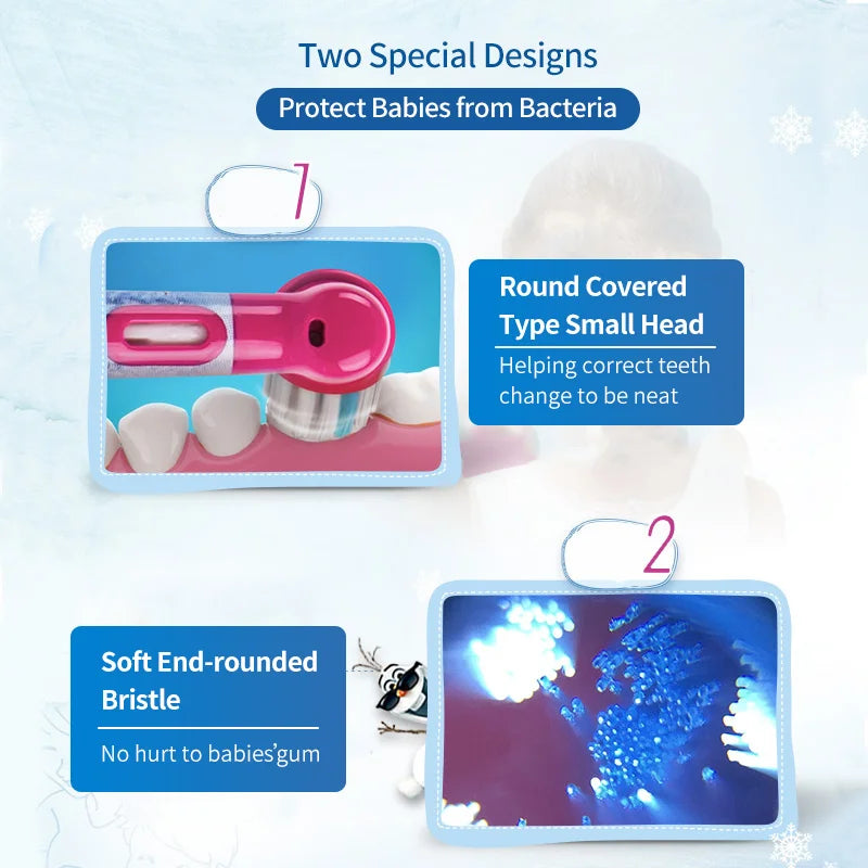 Oral-B Compatible Children's Electric Toothbrush Replacement Heads – 4pcs Set | DB4510K D10 D12K D100K Series