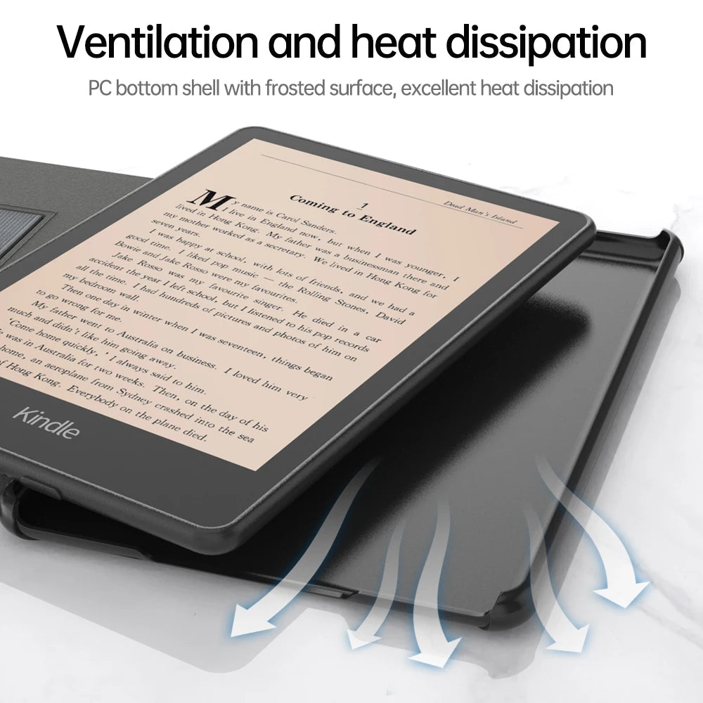 Kindle Paperwhite 12th Generation 2024 Case – Leather, Auto Sleep, Hand Strap