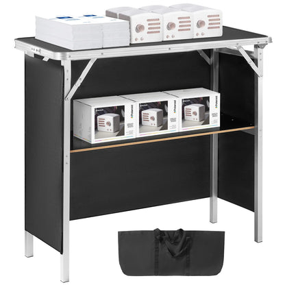 SucceBuy Portable Folding Bar Table | Trade Show Podium with Carrying Case