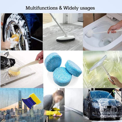 Car Windscreen Cleaner Effervescent Tablets | Concentrated Solid Wiper Fluid Detergent, Auto Glass Cleaning
