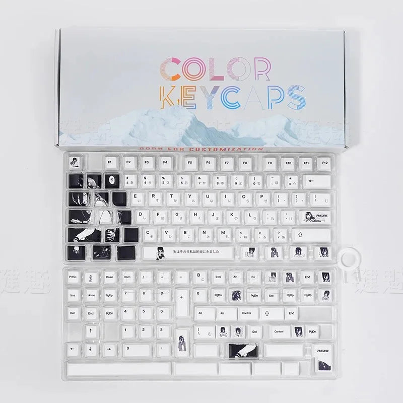 Chainsaw Man Anime Keycaps – PBT Dye-Sub, Cherry Profile, 74–140 Keys, for Mechanical Keyboard