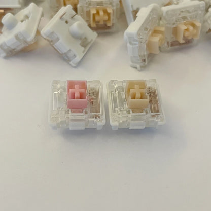 OUTEMU Low Profile Silent Mechanical Switch — Pink/Yellow, Linear/Tactile, 3-Pin