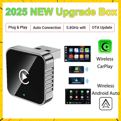Wireless CarPlay & Android Auto Adapter 2026 | Plug & Play, Stable BT+WiFi, OTA Updates, 99% Car Compatible