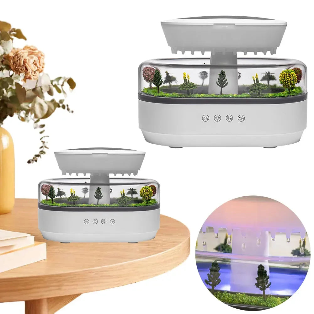 Water Drip Air Humidifier & Aroma Diffuser | 7-Color Night Light | Essential Oil | Home & Office | EU Plug