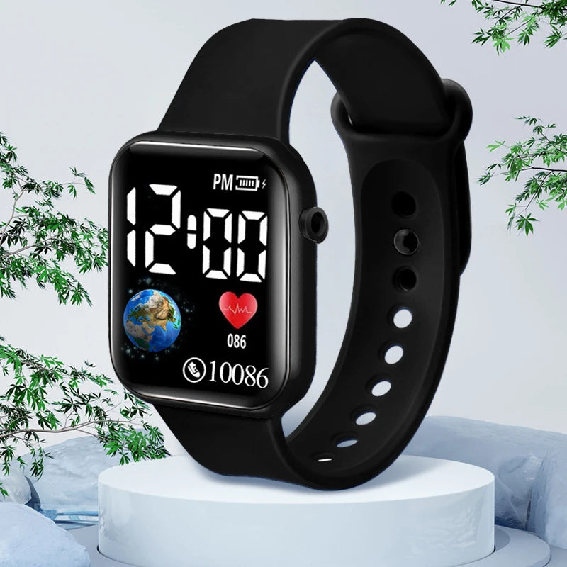 YIKAZE Kids LED Digital Watch – Silicone Strap, Cartoon Sport Wristwatch for Boys & Girls