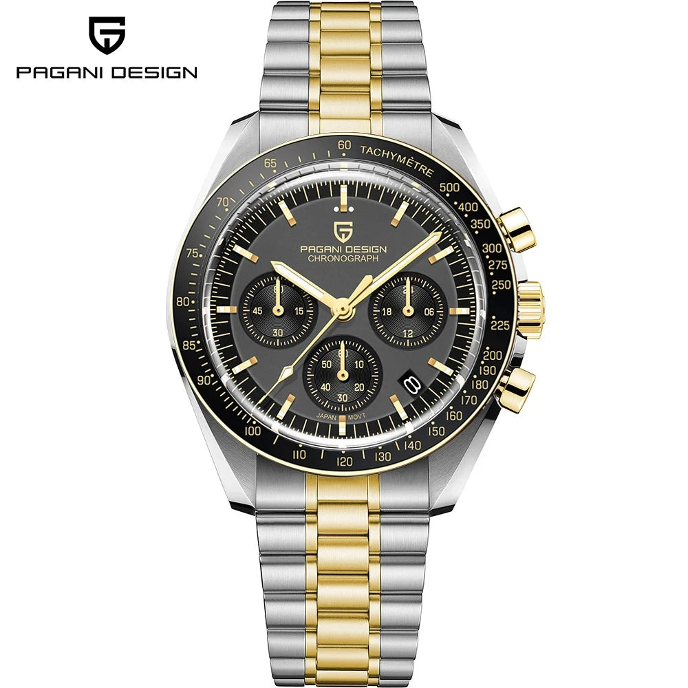 PAGANI DESIGN 1701 V5 Men's Luxury Quartz Chronograph Watch – AR Sapphire Glass, 100M Waterproof