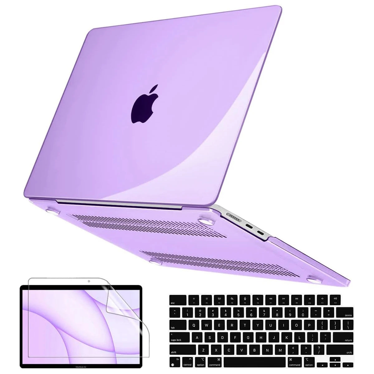 EGYAL MacBook Hard Case – Air 13/15, Pro 13/14/16, M1–M5, Crystal, Matte & Glitter Covers