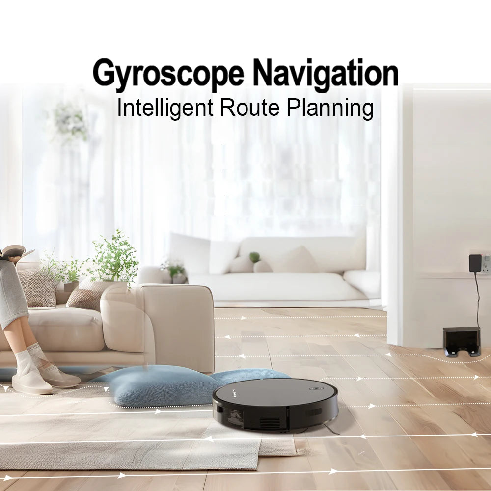 Robot Vacuum & Mop Combo – 6000PA Suction, WiFi & Voice Control, Auto-Recharge, Pet Hair | V6