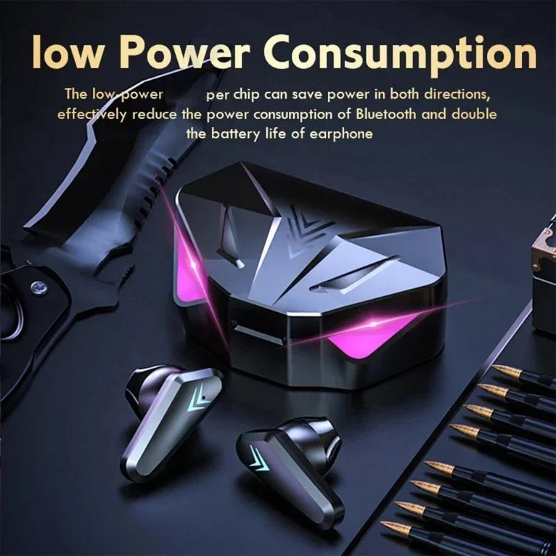 R.E.D. X15 TWS gaming earbuds with Bluetooth 5.3, hybrid drivers, and noise reduction for immersive audio experience.