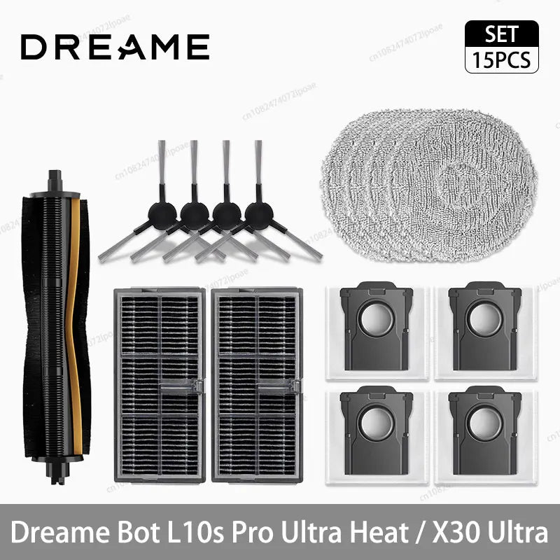 Dreame L10s Pro Ultra Heat / X30 Ultra Robot Vacuum Spare Parts – Brush, Filter, Mop & Dust Bag