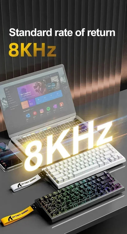 Attack Shark X68 HE Gaming Keyboard – Magnetic Hall Effect, 0.01mm Rapid Trigger, 8000Hz, 68-Key