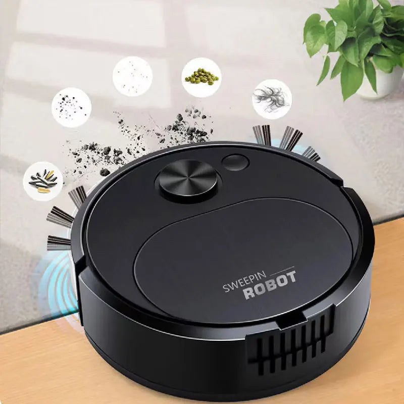 R.E.D. Shopping 3-in-1 smart robot vacuum cleaner with mopping, 1500Pa wireless sweeping for home and office cleaning.