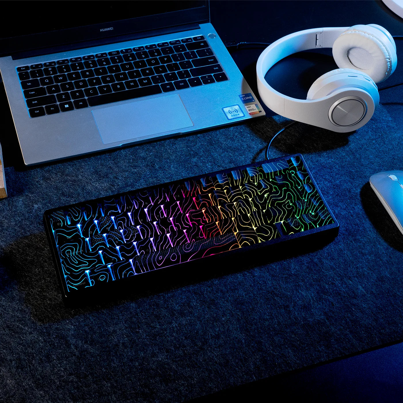 XVX Topographic Keycaps 118 Keys – OEM Profile, Shine-Through, IMD-Tech, Side Print