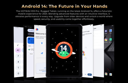 HOTWAV R10 Pro Rugged Tablet | 10800mAh | 10.1" HD+ | Android 14 | 8GB+256GB | 4G | 13MP