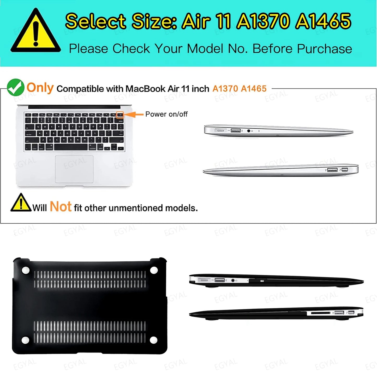 MacBook Laptop Case 2025 M4 – Air 13/15, Pro 13/14, M1-M5