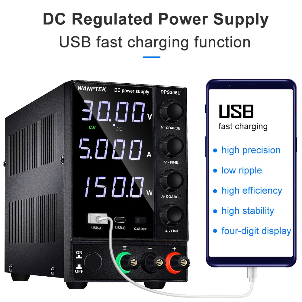 Wanptek Adjustable DC Lab Bench Power Supply