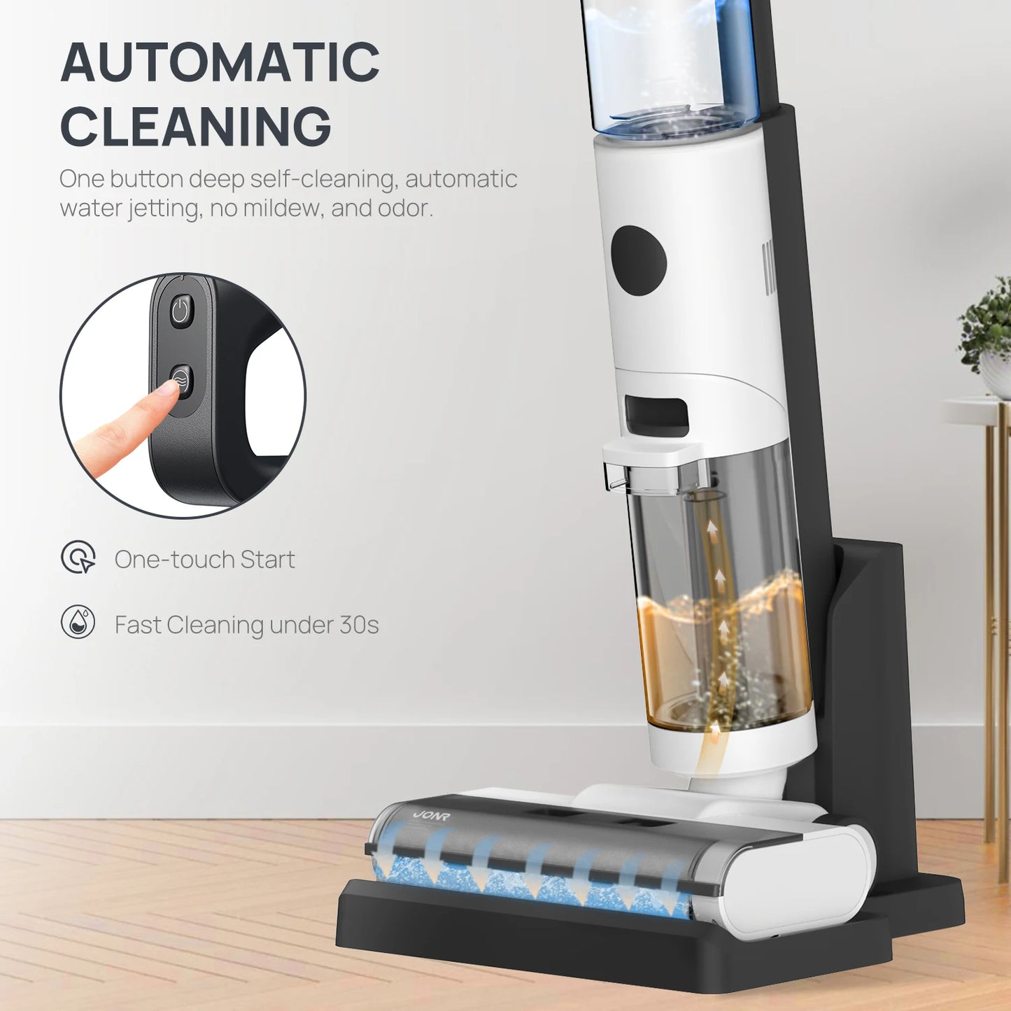 JONR ED12 Wet & Dry Smart Vacuum Mop – Wireless Floor Cleaner 200W