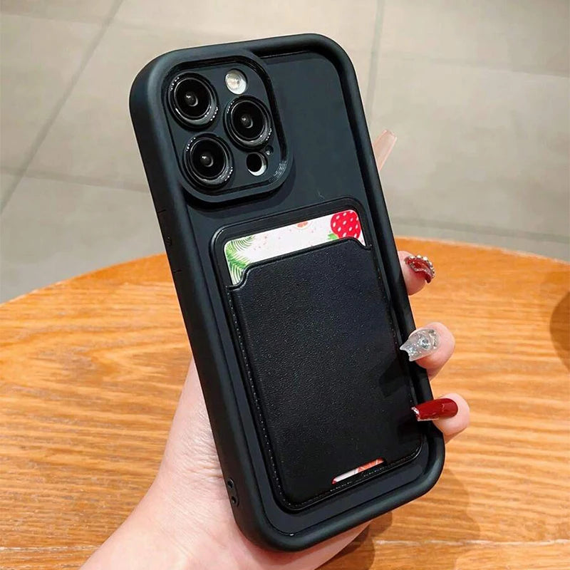 Card Slot Bag Holder Case for Xiaomi Redmi Note 12 11 10 12s 11s 10s Pro 12C 13C 4G Cover for Redmi Note 13 Pro Plus 5G Cases