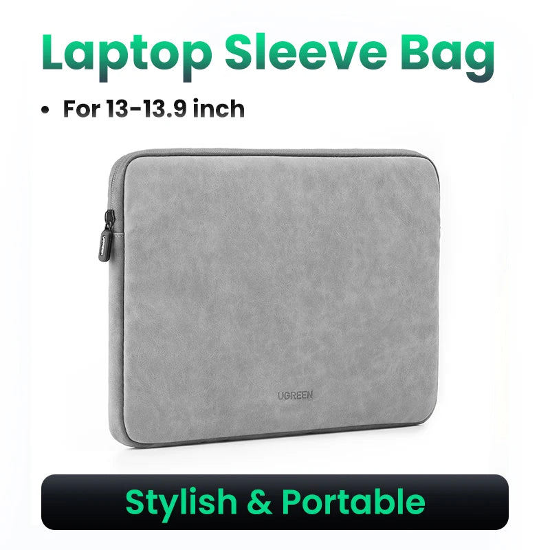 UGREEN Laptop Sleeve Bag 13.9" / 14.9" – Waterproof PU Case for MacBook, iPad, Lenovo, HP