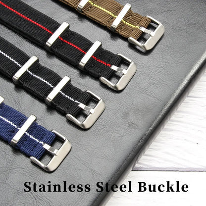 Elastic NATO Nylon Watch Strap 18/20/22mm | Breathable Woven Watchband